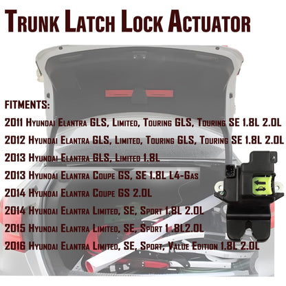 HiSport Rear Trunk Lock Actuator - Compatible with Hyundai Elantra 2.0 1.8L 2011 2012 2013 2014 2015 2016 Tailgate Hatch Lock Actuator Assembly