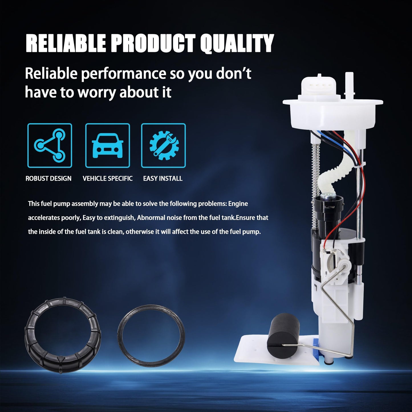 HiSport 47-1011 Fuel Pump Assembly Compatible with Polaris RZR 4 800 EPS, RZR 570 2011 2012 2013 2014