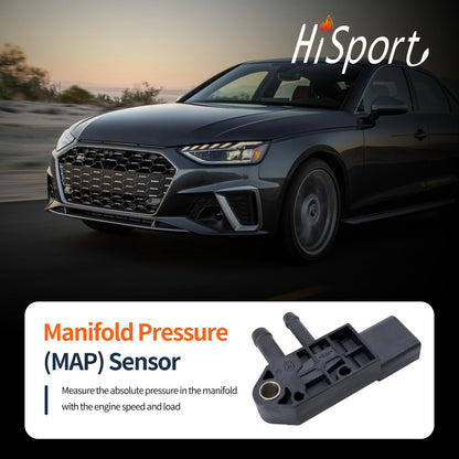 HiSport Differential Pressure Sensor 076906051B Compatible with Audi A3 VW Beetle Jetta Passat Replaces 076906051B