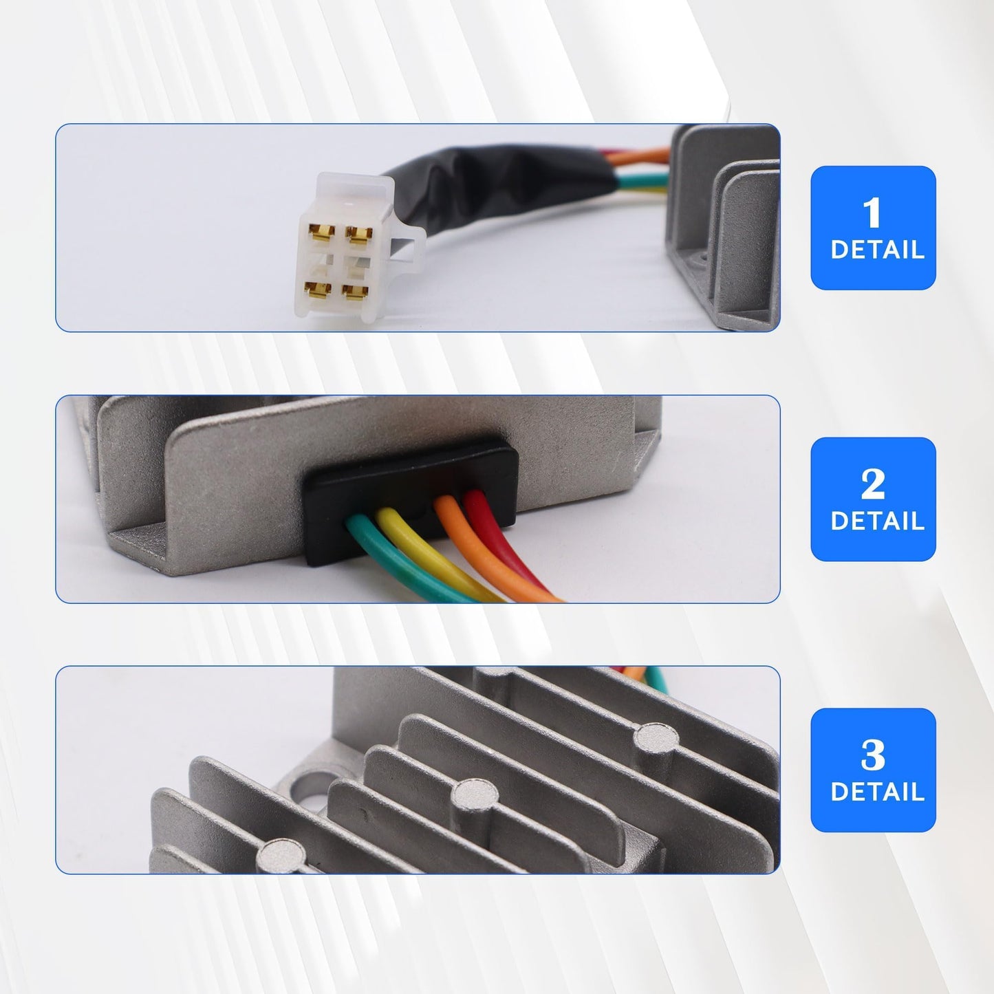 HiSport Voltage Regulator Rectifier - 4 Pin Wire 12V Compatible with Engine CG 125cc 150cc 200cc 250cc, GY6 50cc 150cc