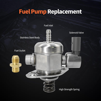 HiSport High Pressure Fuel Pump with Bolts 06H127025N 06H127025E 0261520472 Compatible with Audi A3 Q3 TT, Replacement for Volkswagen Beetle CC EOS GTI Jetta Passat 2010, Tiguan limited