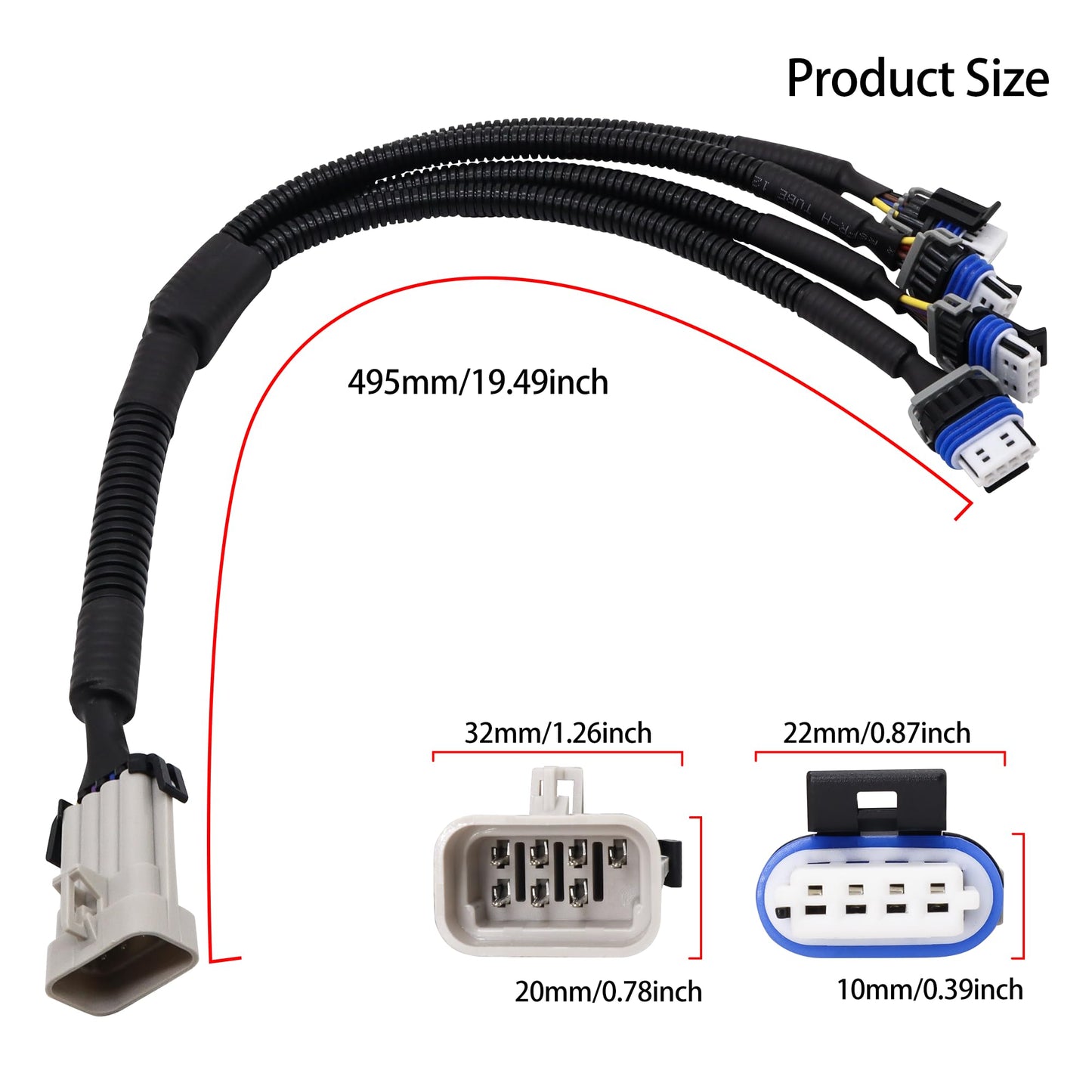 HiSport Ignition Coil Harness Connector Compatible with GM LQ9 LQ4 LS2 LS3 LS7 LSX 4.8 5.3 6.0 6.2 7.0 Truck Relocation Applications 2PCS Compatible with Chevy GMC Cadillac