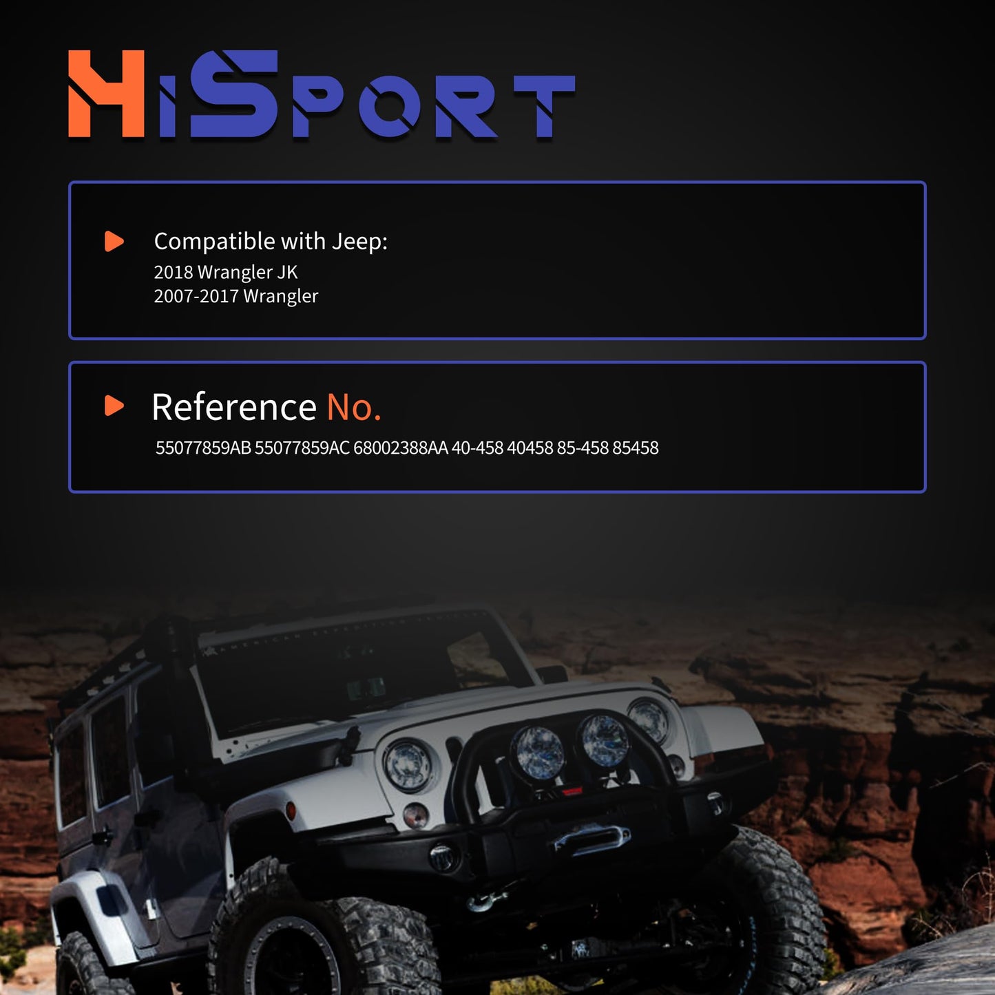 HiSport Front Windshield Wiper Motor - Compatible with Jeep 2018 Wrangler JK 2007 2008 2009 2010 2011 2012 2013 2014 2015 2016 2017 Wrangler - Replace 55077859AB 55077859AC 68002388AA