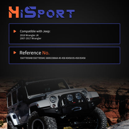 HiSport Front Windshield Wiper Motor - Compatible with Jeep 2018 Wrangler JK 2007 2008 2009 2010 2011 2012 2013 2014 2015 2016 2017 Wrangler - Replace 55077859AB 55077859AC 68002388AA