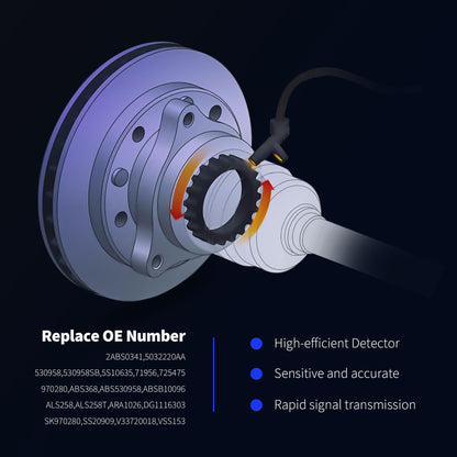HiSport Rear Center Differential ABS Wheel Speed Sensor 5032220AA 970-280 Compatible with Dodge Ram Mitsubishi Raider Ram 1500 2500 3500 Truck