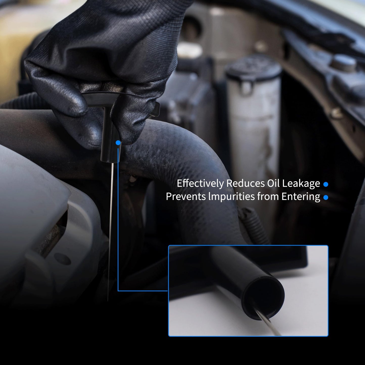 HiSport Engine Oil Dipstick Replacement 3C3Z6750AA 917310 - Compatible with Ford F250 F350 F450 F550 Super Duty Excursion 6.0L V8 Diesel Powerstroke Fluid Level Indicator Dip Stick for Checking Oil