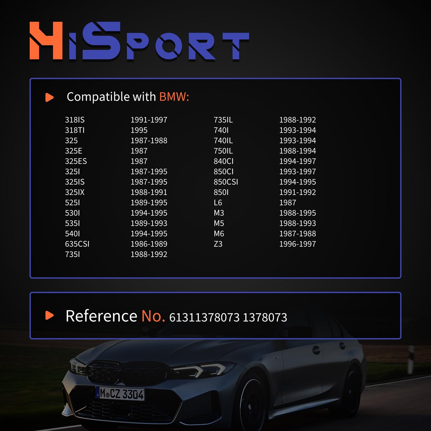 HiSport 61311378073 Coolant Temperature Sensor Radiator Fan Switch - Compatible with BMW 318I 318IS 318TI 325 325E 325ES 325I 325IS 325IX 525I Replaces 1378073