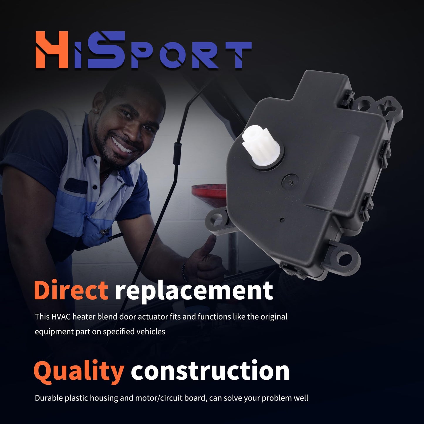 HiSport HVAC Heater Blend Door Actuator BE8Z19E616A - Compatible with Ford Fiesta 2011 2012 2013 2014 2015 2016 2017 2018 - Replace 604-251