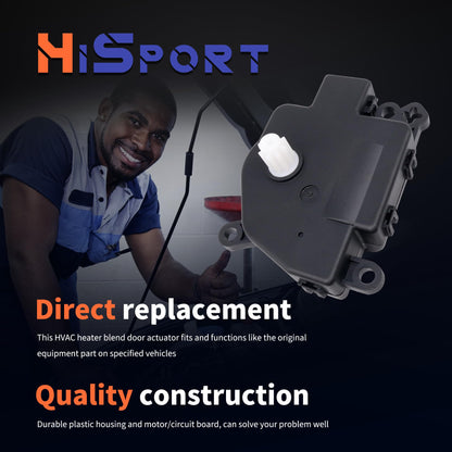 HiSport HVAC Heater Blend Door Actuator BE8Z19E616A - Compatible with Ford Fiesta 2011 2012 2013 2014 2015 2016 2017 2018 - Replace 604-251