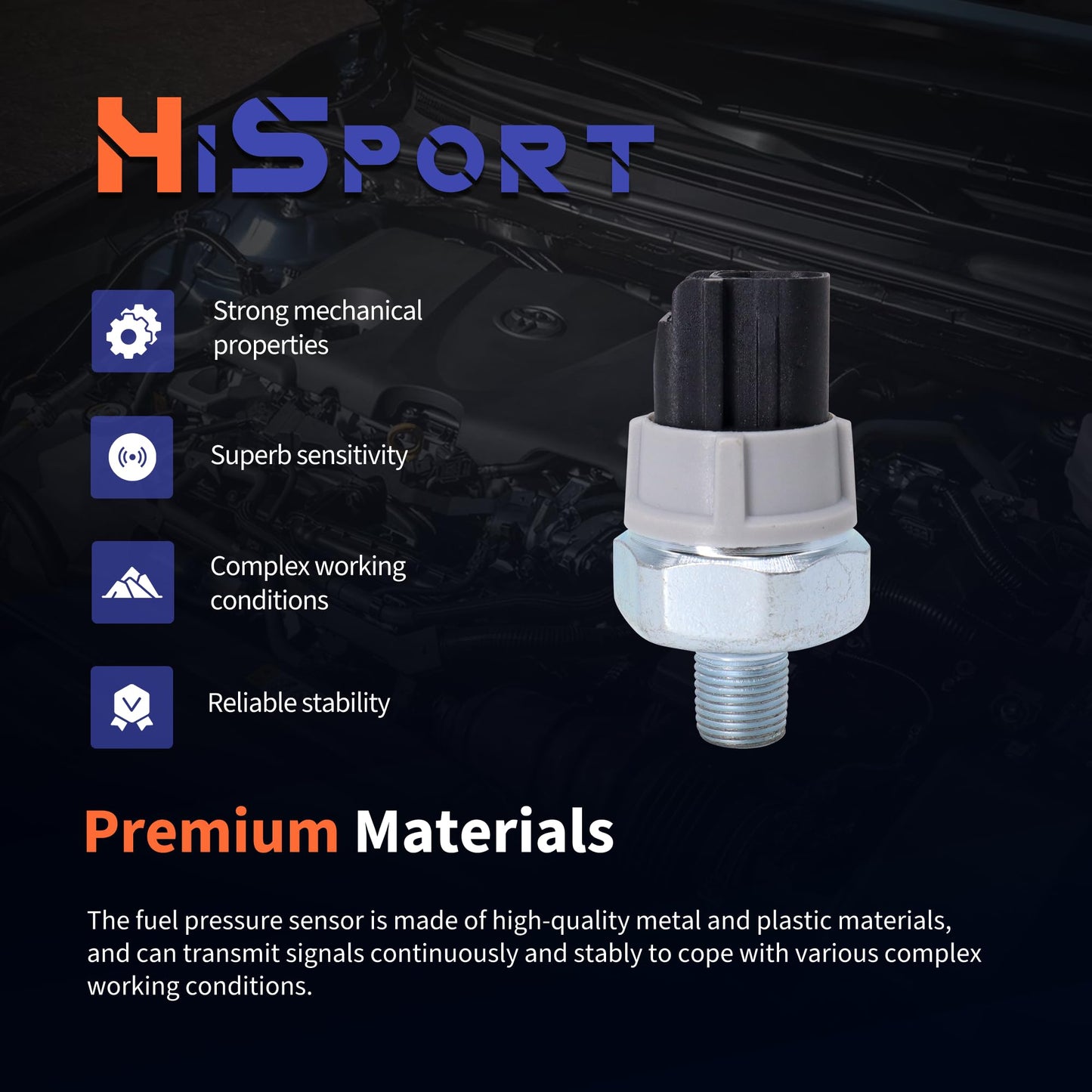 HiSport 83530-60020 Oil Pressure Switch Sensor - Compatible with Chevy Geo Lexus Pontiac Scion Subaru Toyota Prizm CT200h ES300 ES300h ES330 ES350 GS F GS300 GS350 1993-2016 - Replace 37241-RNA-A01