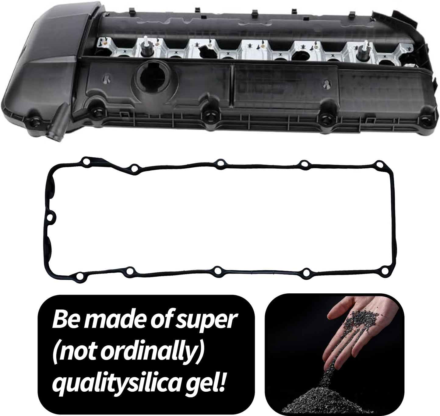 HiSport Engine Head Valve Cover Gasket Set with 15 Grommet Seals 11120030496 Compatible with BMW 330Ci E46 E39 E60 M54 E53 E83 X3 X5 Z3 Z4 L6 325Ci 325i 325xi 330Ci 330i 330xi 525i 530i