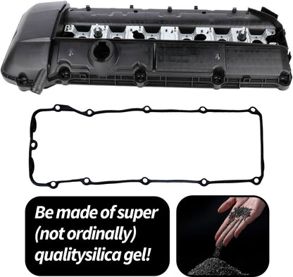 HiSport Engine Head Valve Cover Gasket Set with 15 Grommet Seals 11120030496 Compatible with BMW 330Ci E46 E39 E60 M54 E53 E83 X3 X5 Z3 Z4 L6 325Ci 325i 325xi 330Ci 330i 330xi 525i 530i