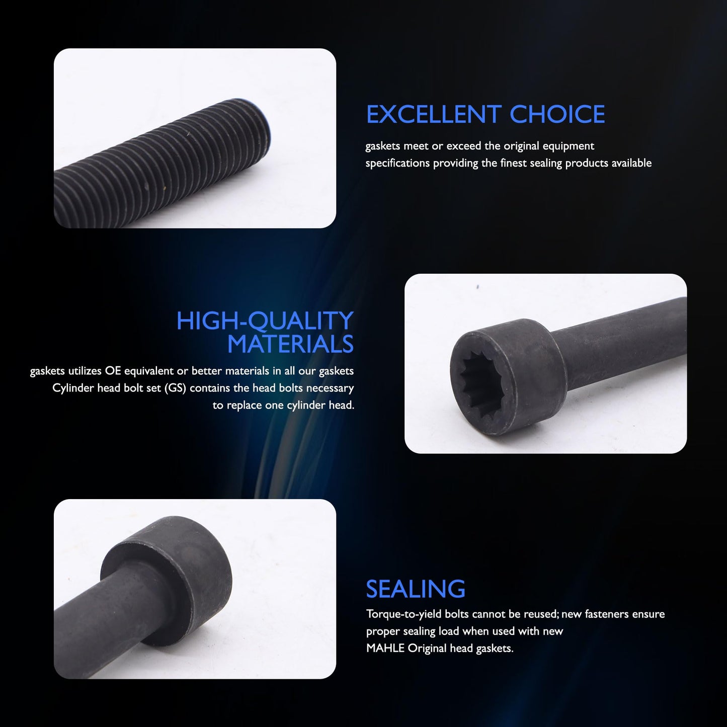 HiSport ES71183 Engine Cylinder Head Bolt Set - Compatible with Toyota Highlander 2001-2007 Camry 2002-2006 Solara 2002-2006 RAV4 2001-2005 2.0L 2.4L