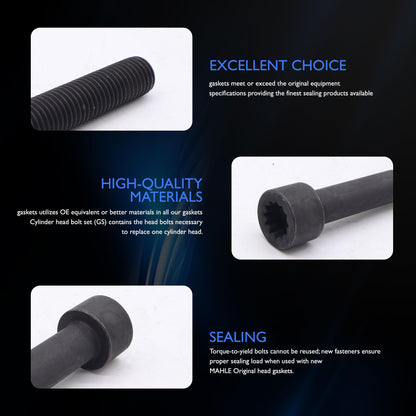 HiSport ES71183 Engine Cylinder Head Bolt Set - Compatible with Toyota Highlander 2001-2007 Camry 2002-2006 Solara 2002-2006 RAV4 2001-2005 2.0L 2.4L