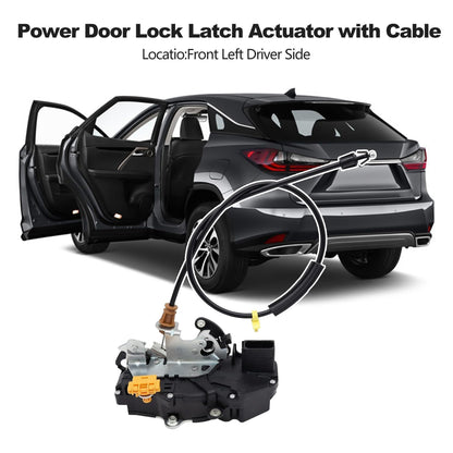 HiSport 22862028 Power Door Lock Latch Actuator with Cable Front Left Driver Side - Compatible with Chevy Silverado 1500 2500HD 3500HD GMC Sierra 2010-2014 - Replaces 931920