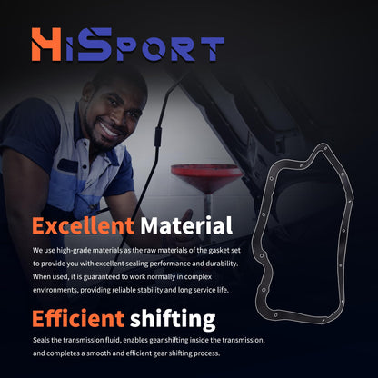 HiSport Transmission Oil Pan Gasket - Compatible with GM Turbo 400, 3/16'' Thick