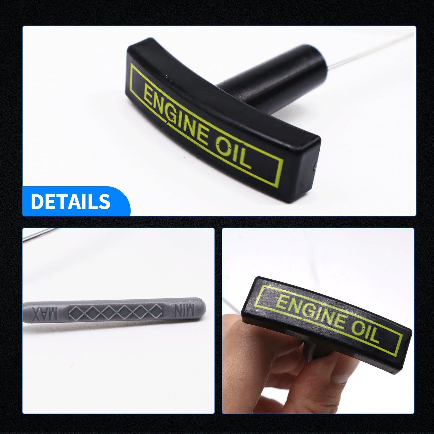 HiSport Engine Oil Dipstick Replacement 3C3Z6750AA 917310 - Compatible with Ford F250 F350 F450 F550 Super Duty Excursion 6.0L V8 Diesel Powerstroke Fluid Level Indicator Dip Stick for Checking Oil