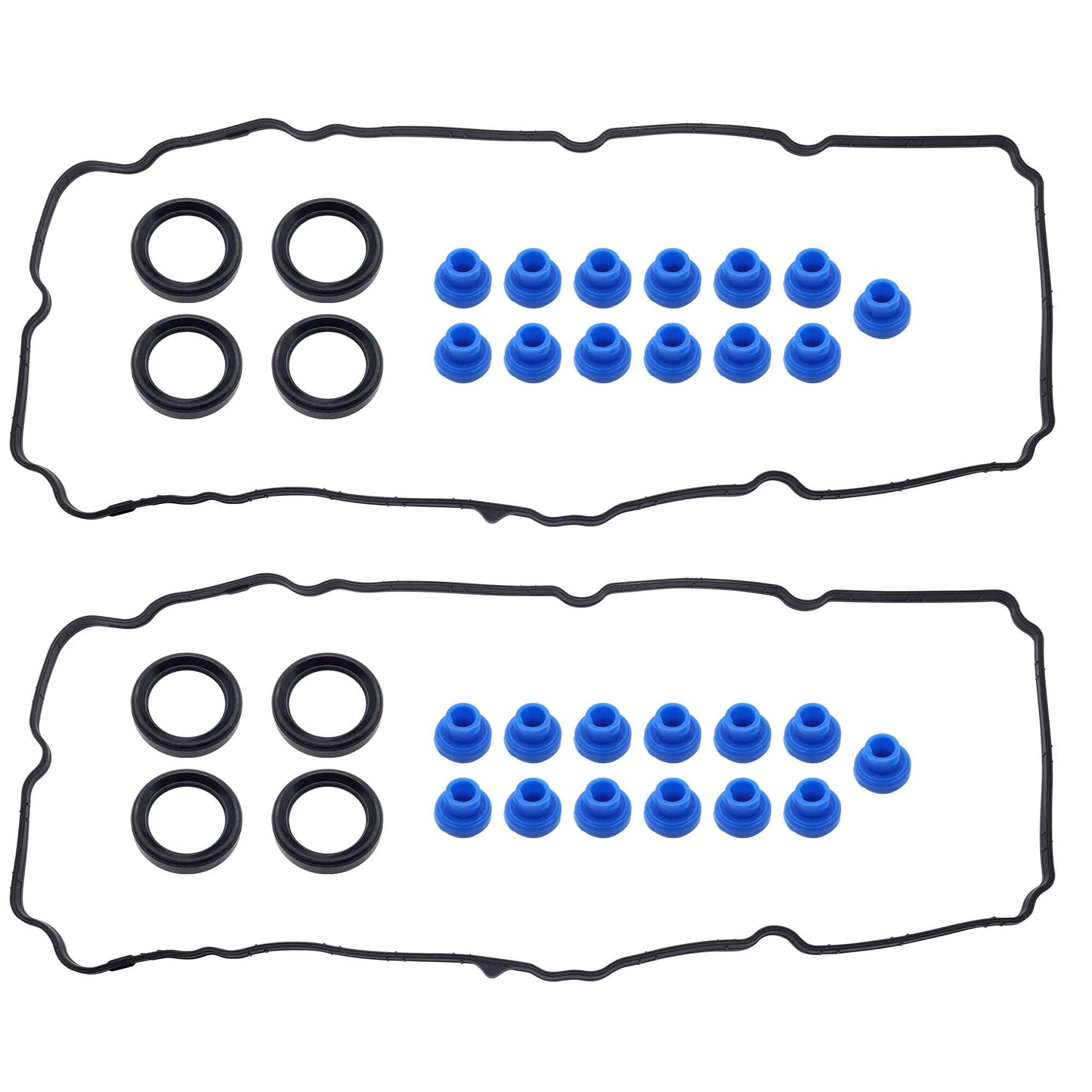 HiSport Engine Valve Cover Gasket Set - Compatible with Ford Edge Flex Fusion Taurus X Lincoln MKZ MKX MKS MKT Mazda CX-9 CX-9 6 Mercury Sable 2007-2015 - Replace VS50767R