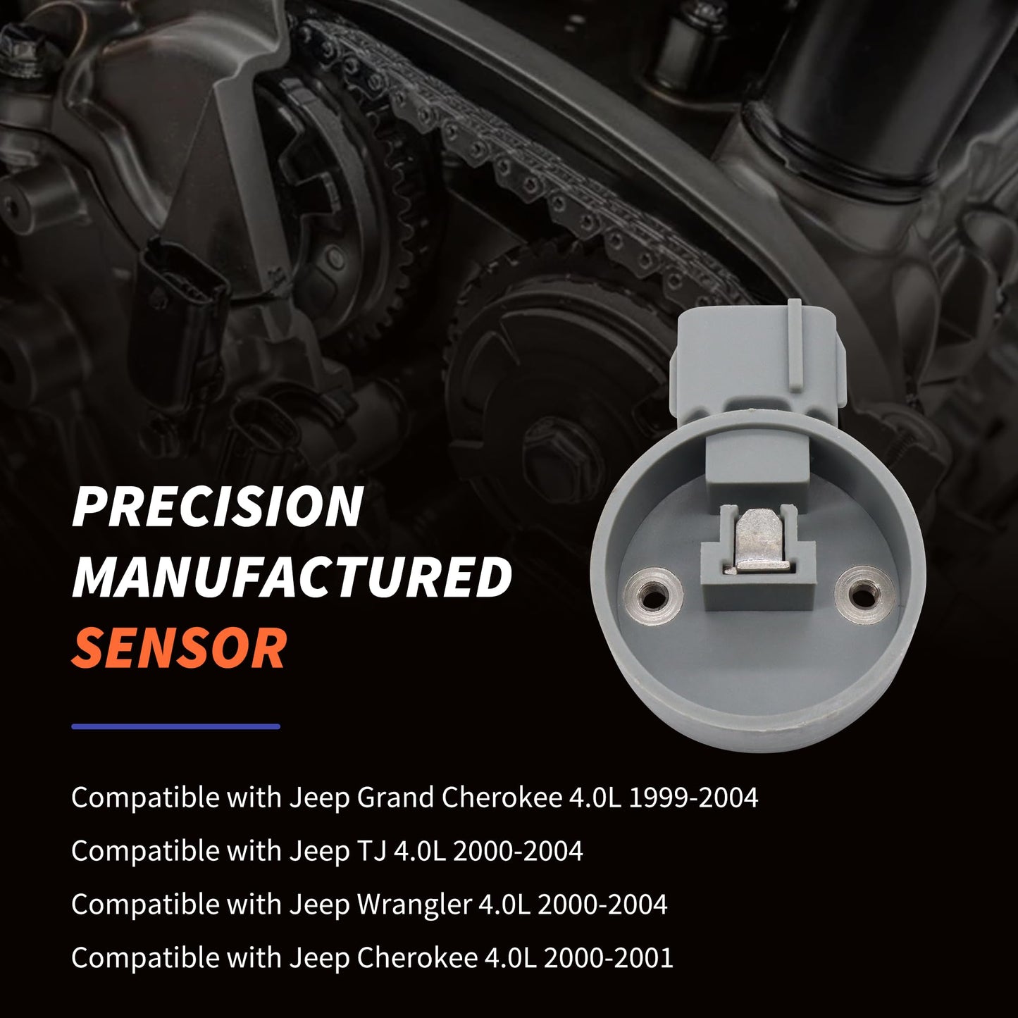HiSport Camshaft Position Sensor - Compatible with Jeep Grand Cherokee 1999-2004 TJ 2000-2004 Wrangler 2000-2004 Cherokee 2000-2001 4.0L - Replace 917-727