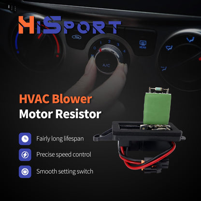 HiSport 89019089 HVAC Blower Motor Resistor Compatible with Cadillac Escalade EXT& Chevrolet Avalanche Silverado Suburban Tahoe & GMC Sierra 1500 2500 3500 Yukon 973-004, 89018597, 22807122, RU371