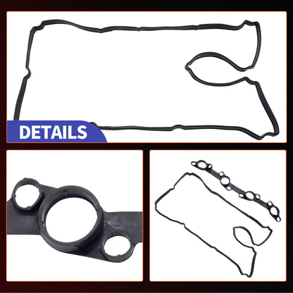 HiSport VS50717R Valve Cover Gasket Set - Compatible with Toyota 2005 2006 2007 2008 2009 2010 2011 2012 2013 2014 2015 2016 2017 2018 2019 2020 Tacoma 2.7L