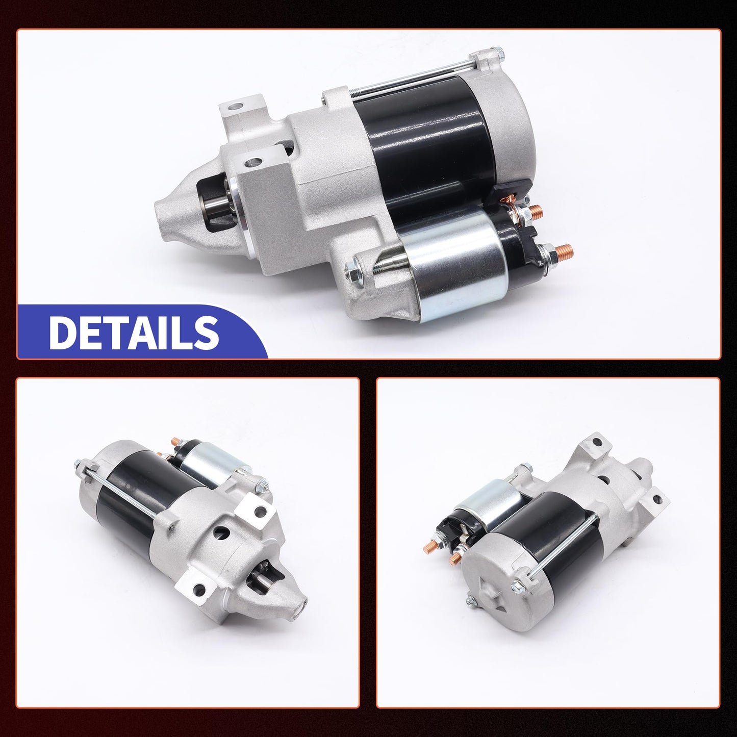 HiSport 2509809 Starter Motor 12V 0.8Kw 10-Tooth - Compatible with Kohler Engine Models 15HP 16HP 17HP 18HP 19.9HP 20HP 21HP 23HP 25HP 27HP 28HP 30HP 31HP - Replace 2509821S 2509811S