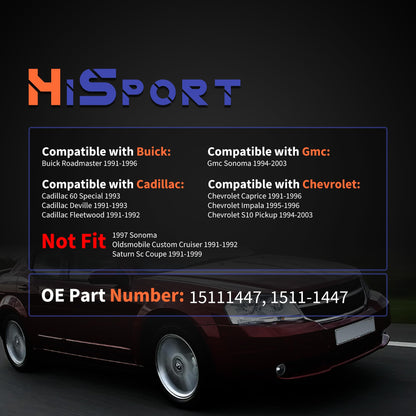 HiSport Door Latch Assembly LH Left Driver Front 15111447 Replacement for Buick Cadillac Chevy GMC Sonoma S10 Pickup Caprice Deville Roadmaster Cruiser