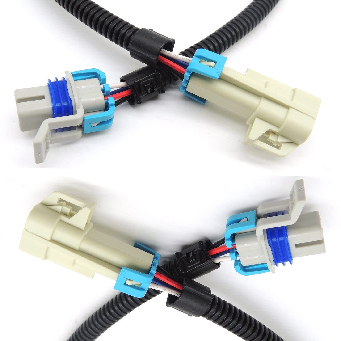 HiSport O2 Oxygen Sensor 24" Square 4 Pin LS1 LS2 O2 Wire Harness Gray 2PCS for LS1 LS2 LS3 LS6 LS7 O2 Sensor