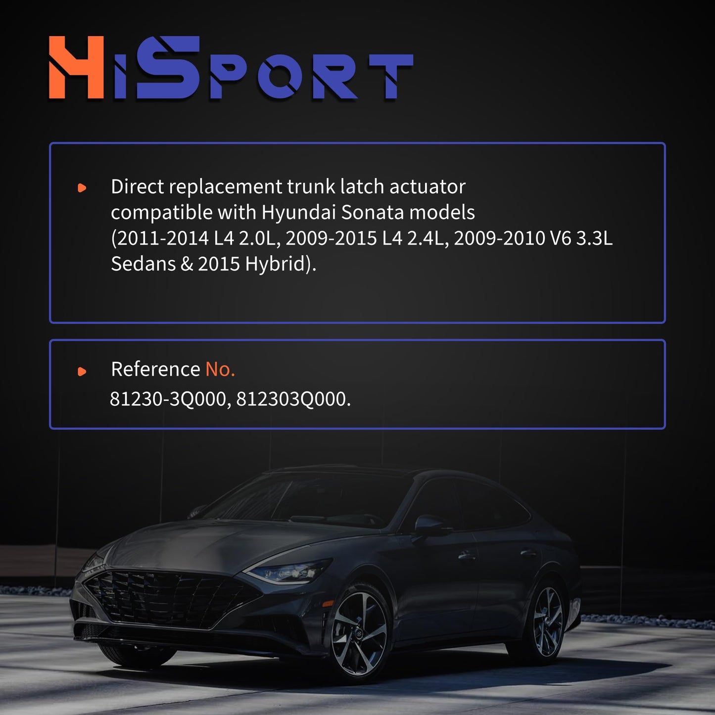 HiSport Rear Tailgate Trunk Latch Lock Actuator Compatible with Hyundai Sonata 2011-2015 Replacement for 81230-3Q000 812303Q000