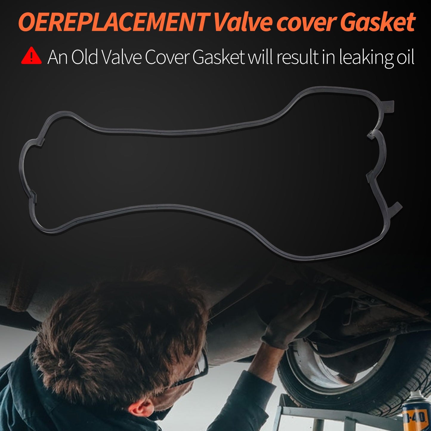 HiSport Engine Valve Cover Gasket Set - Compatible with Honda Accord 2.3L 1998 1999 2000 2001 2002 2.2L 1994 1995 1996 1997 - Replace VS50493R