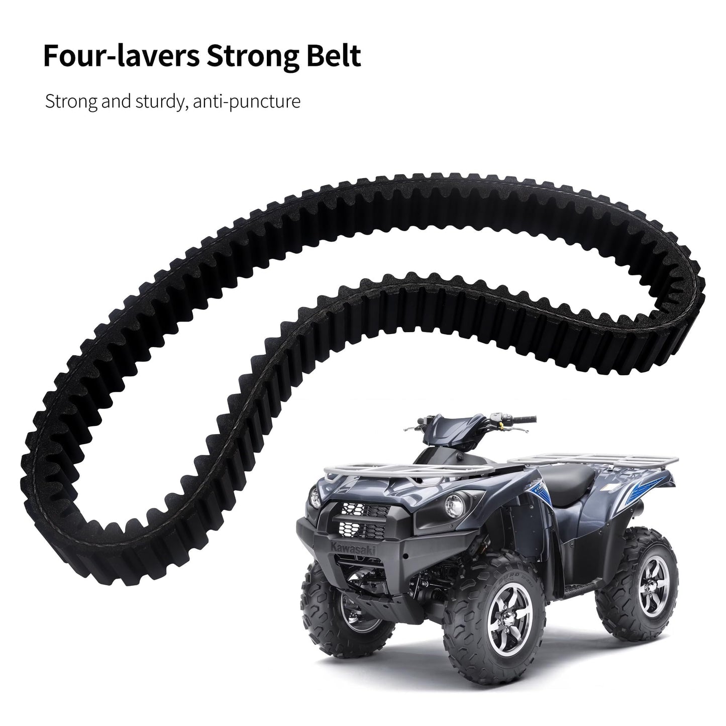 HiSport 59011-0003 Heavy Duty Drive Belt Compatible with Kawa-sa-ki Kawasaki Brute Force 650/650i 2005-2013, Brute Force 750i 2005-2023, KFX700 2004-2009, Prairie 360 2003-2013, Prairie 650 2002-2003