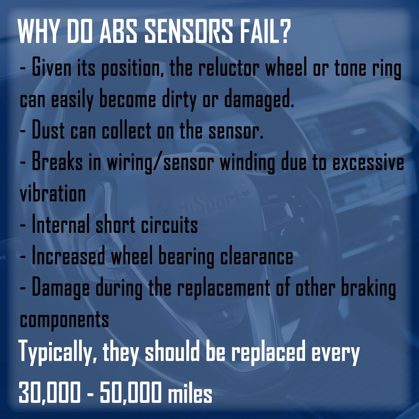 HiSport ALS2637 ABS Wheel Speed Sensor - Anti-Lock Braking System Rear Left Location, Compatible with Chevrolet Impala 2014, 2015, 2016, 2017, 2018, 2019, 2020 Malibu Limited 2013, 2014, 2015, 2016