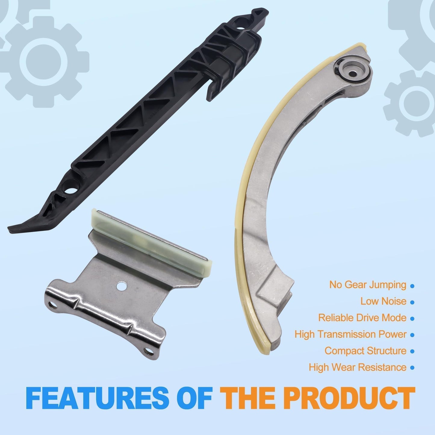 HiSport Engine Timing Chain Kit - Compatible with Buick Allure Chevrolet GMC Terrain Pontiac G5 G6 Pursuit Solstice 9-3X 9-5 Saturn Aura Ion L300 Sky Vue SAAB 9-3 9-3X 9-5 Oldsmobile Alero TKC8002