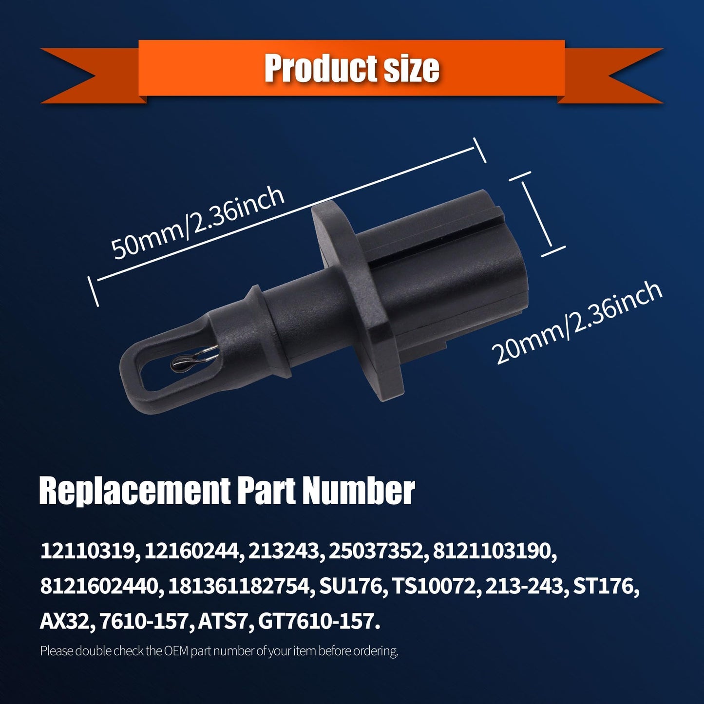 HiSport F57F12A697AA Intake Air Charge Temperature Sensor Compatible with Ford E-150 E-250 E-350 E-450 E-550 Lincoln Blackwood Continental Mazda B2300 B2500 B3000 B4000 Mercury Mystique Sable Tracer