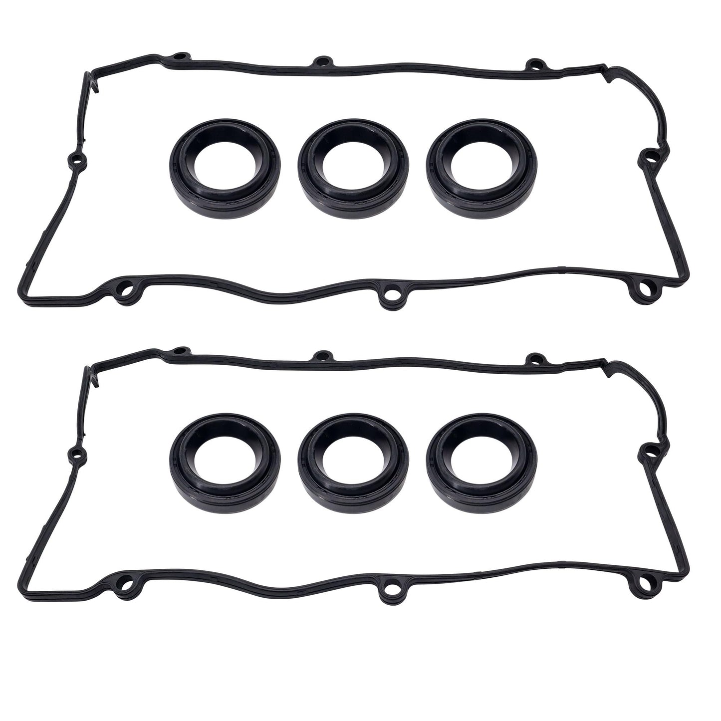 HiSport Valve Cover Gasket Set - Compatible with Hyundai Santa Fe Sonata Tiburon Tucson Compatible with Kia Optima Sportage 2.7L 2003-2010 - Replace VS50641R