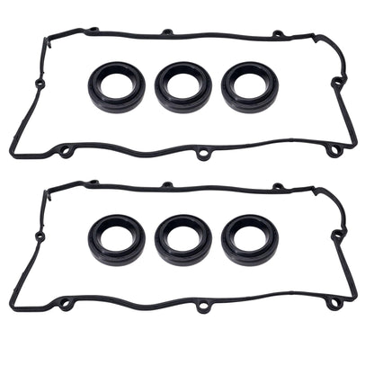 HiSport Valve Cover Gasket Set - Compatible with Hyundai Santa Fe Sonata Tiburon Tucson Compatible with Kia Optima Sportage 2.7L 2003-2010 - Replace VS50641R