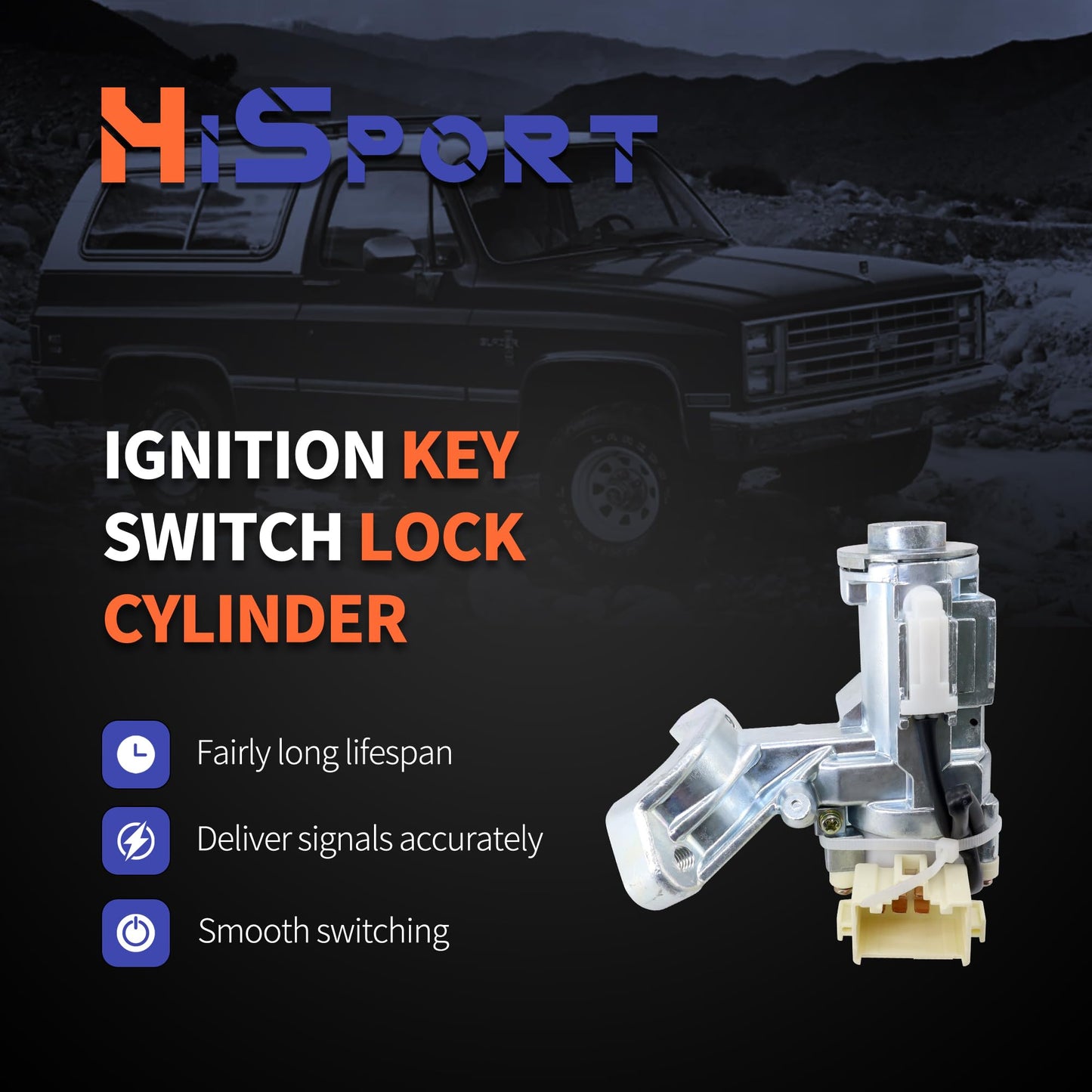 HiSport Ignition Lock Cylinder Switch W/Key 45020-06-4 45020064 Compatible with Toyota Camry 2002 2003 2004 2005 2006 No Chip