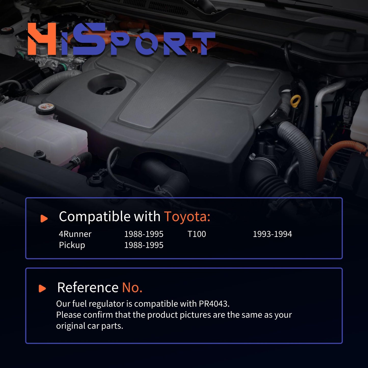 HiSport Fuel Injection Pressure Regulator PR4043 Replacement for Toyota 4Runner Pickup 1988 1989 1990 1991 1992 1993 1994 1995 T100 1992 1993 1994, 3.0 Bar