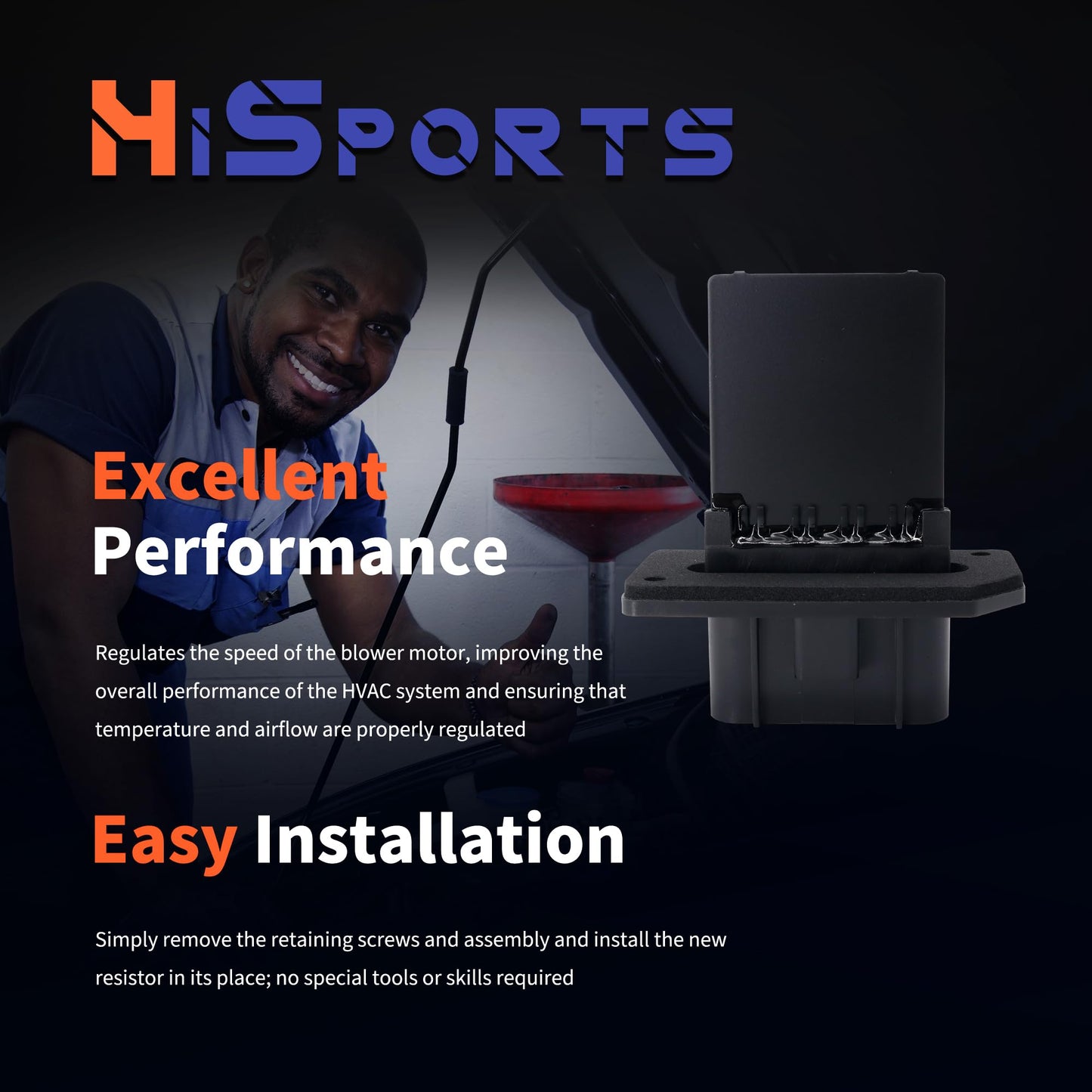 HiSport HVAC Fan Blower Motor Resistor Compatible with Ford Expedition Explorer Sport Trac & Lincoln Aviator Navigator & Mercury Mountaineer YH-1716 4L2Z19A706AA