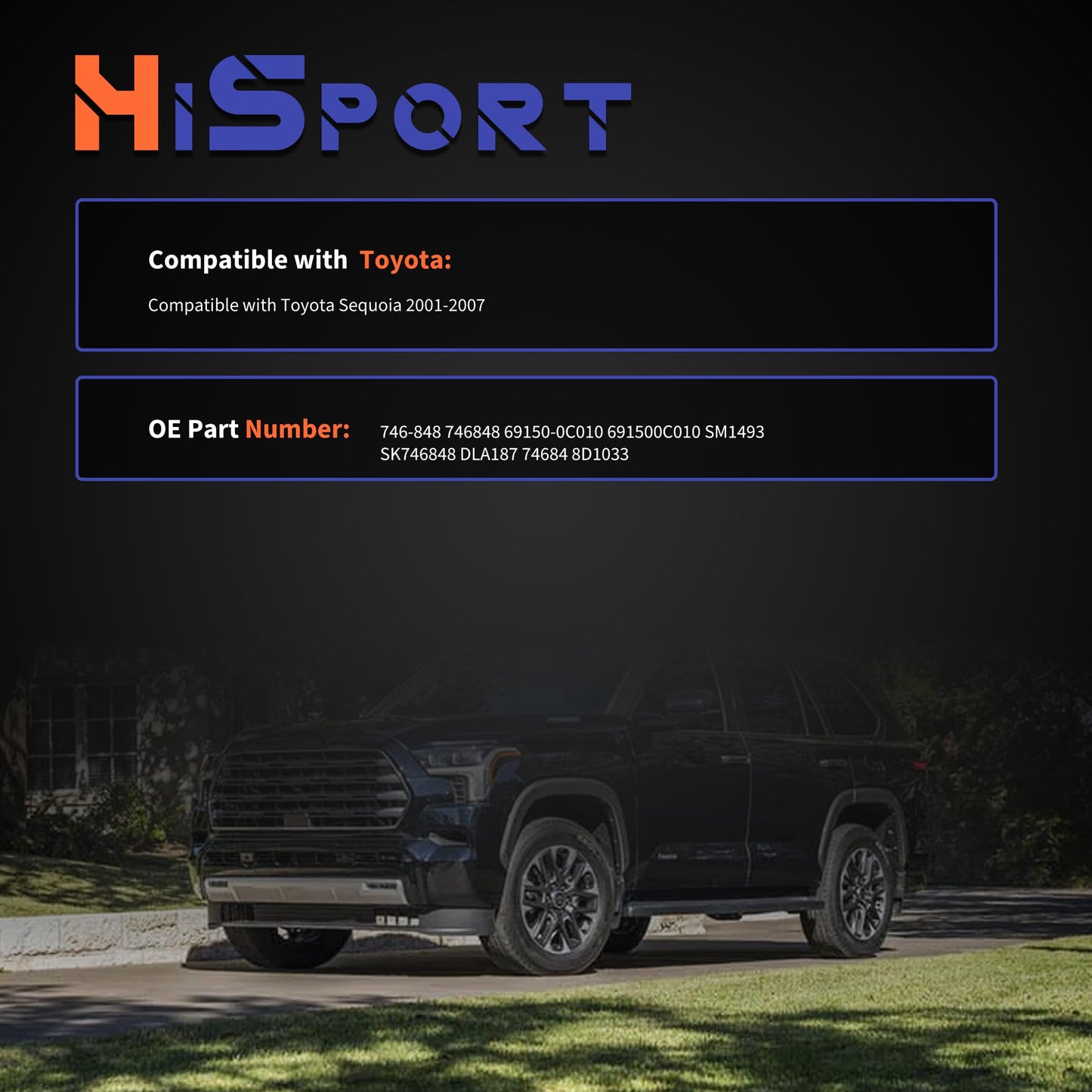 HiSport 746-848 Rear Liftgate Actuator - Compatible with Toyota Sequoia 2001 2002 2003 2004 2005 2006 2007 - Replace 69150-0C010