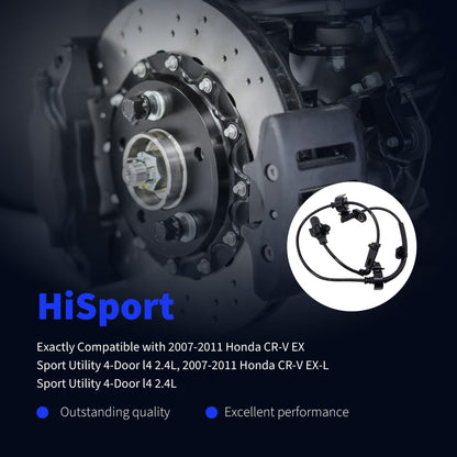 HiSport Front Right Left ABS Wheel Speed Sensor - Compatible with 2007 2008 2009 2010 2011 Honda CR-V Replaces ALS1608