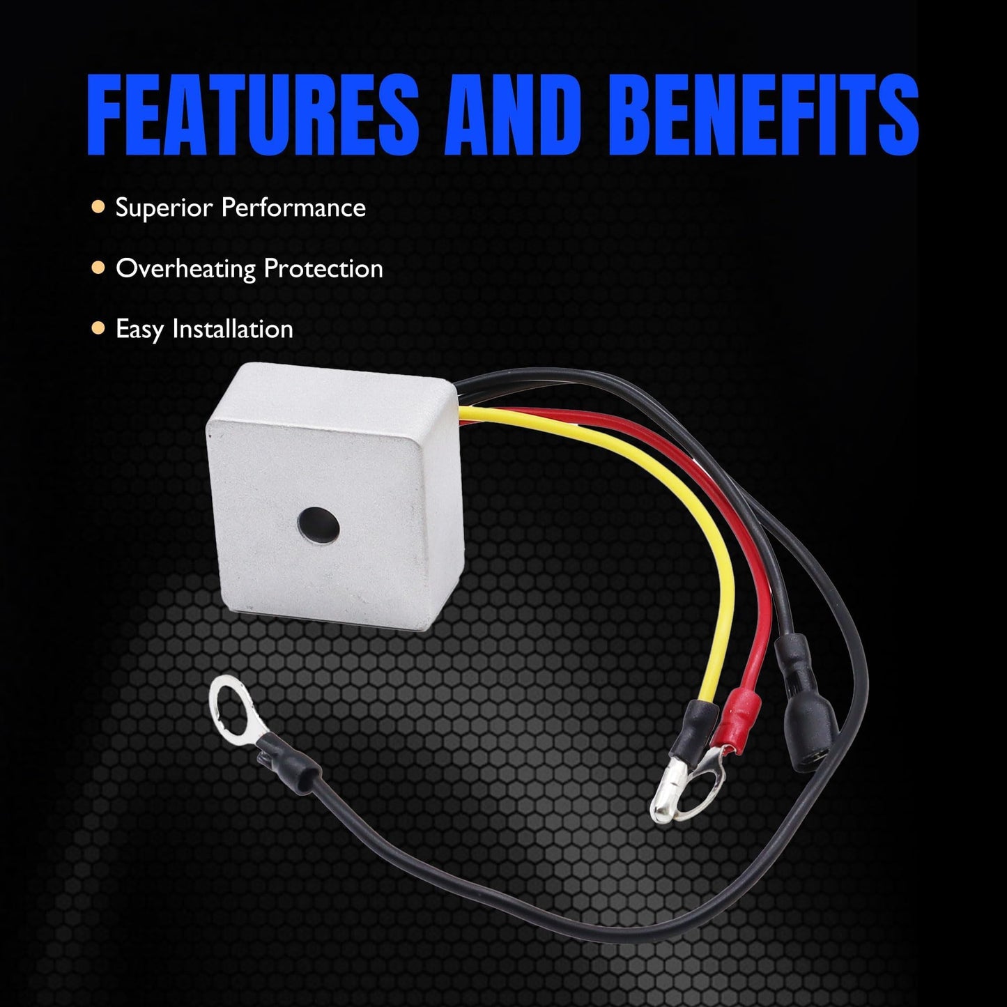 HiSport Voltage Regulator Rectifier - Compatible with Club Car DS & Carryall Golf Cart 1992-2007, Precedent 1996-2007 Replaces 1015777