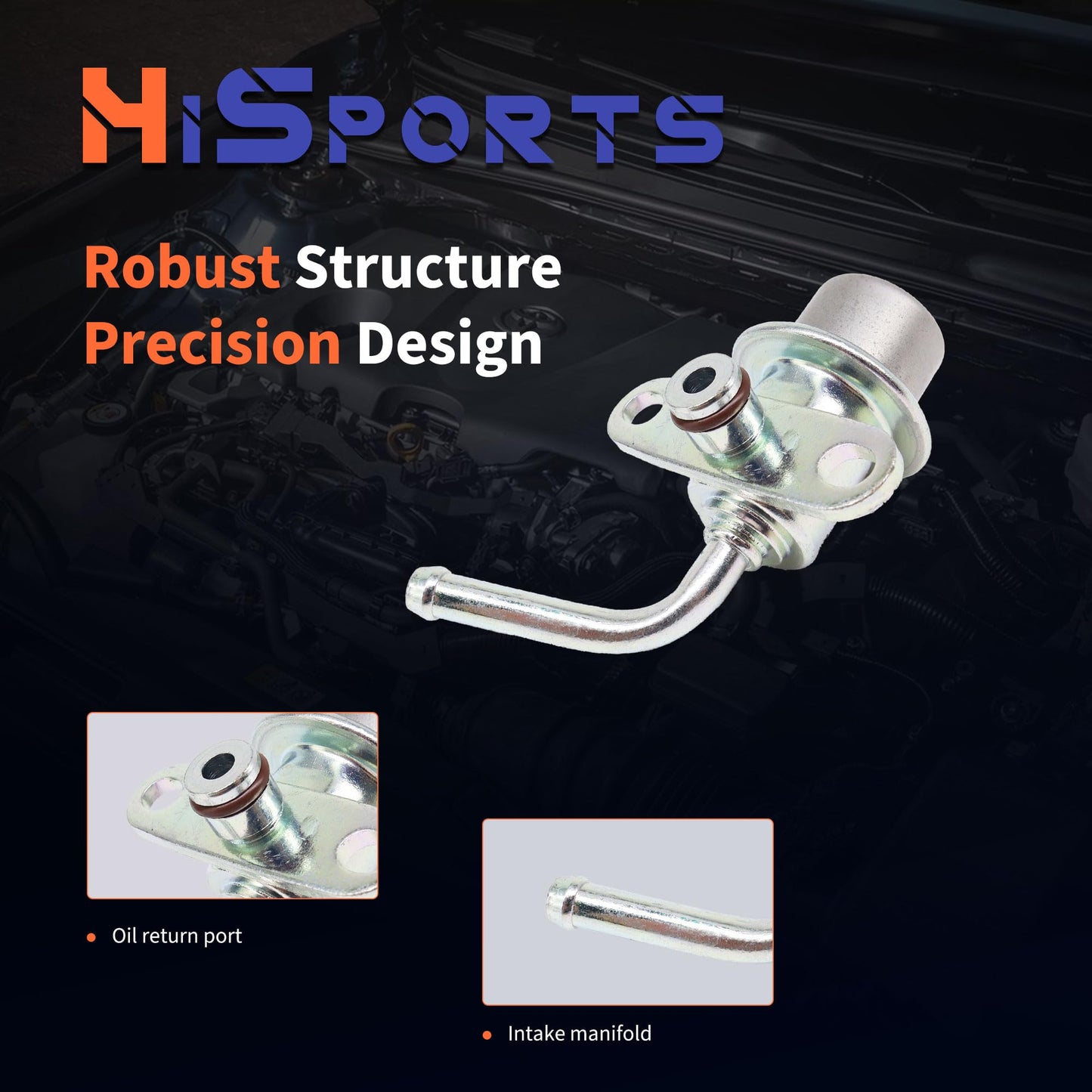 HiSport Fuel Injection Pressure Regulator PR4119 Replacement for Ford Probe 1993-1997 Mazda 626 1993-2002 Millenia 1995-2002 MX-6 1993-1997, 3.0 Bar