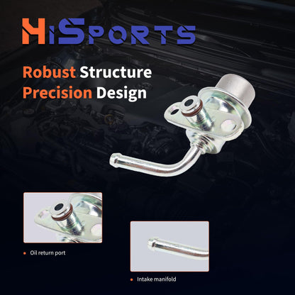 HiSport Fuel Injection Pressure Regulator PR4119 Replacement for Ford Probe 1993-1997 Mazda 626 1993-2002 Millenia 1995-2002 MX-6 1993-1997, 3.0 Bar