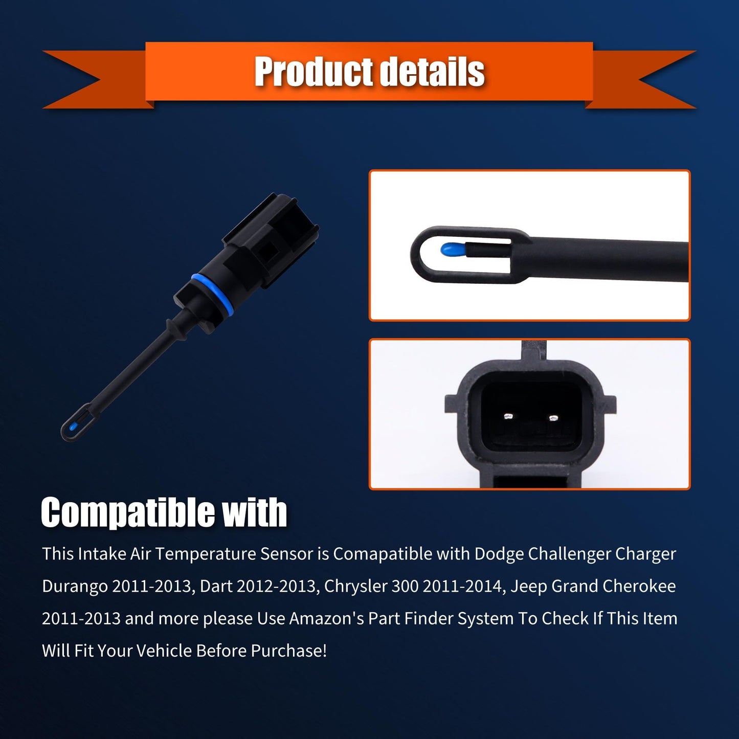 HiSport 5149279AC Air Charge Intake Temperature IAT Sensor Compatible with Chrysler 300 Dodge Challenger Dart Durango Fiat 500X Jeep Cherokee Compass Ram 1500 1500 Classic 2500 3500 ProMaster City