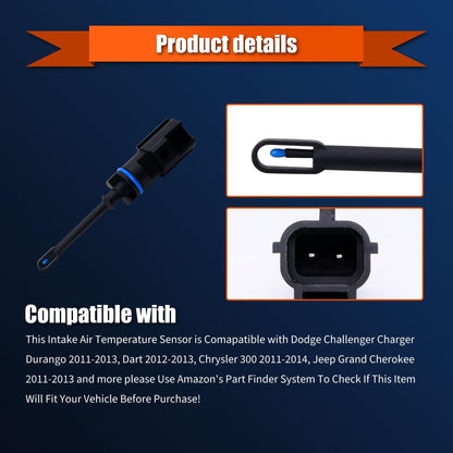 HiSport 5149279AC Air Charge Intake Temperature IAT Sensor Compatible with Chrysler 300 Dodge Challenger Dart Durango Fiat 500X Jeep Cherokee Compass Ram 1500 1500 Classic 2500 3500 ProMaster City