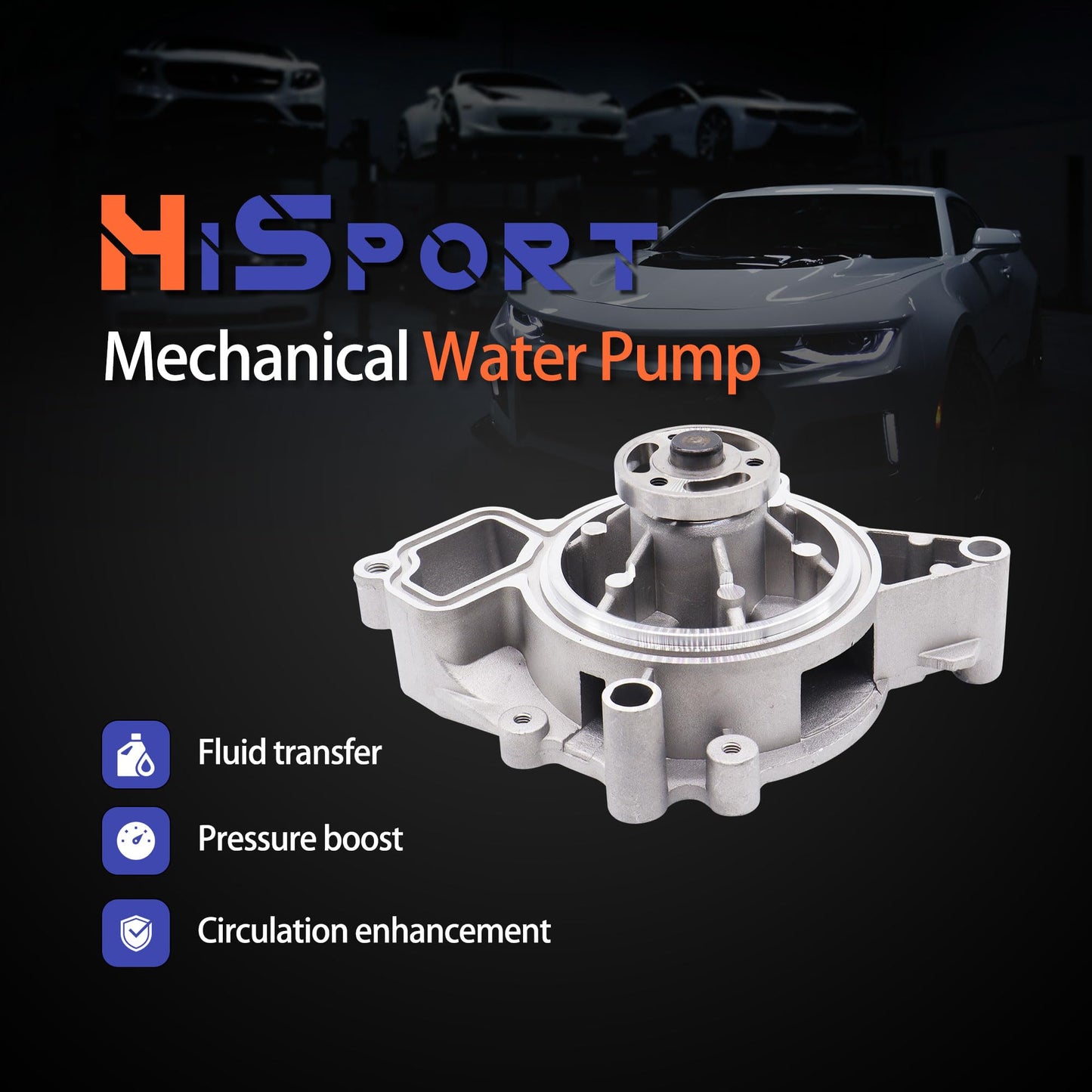 HiSport Engine Water Pump AW5092 252-821 89036356 Replacement for Buick Chevy GMC Pontiac 2001-2017 Saab Saturn Allure LaCrosse Regal Malibu Cavalier Classic Cobalt Equinox Oldsmobile Alero