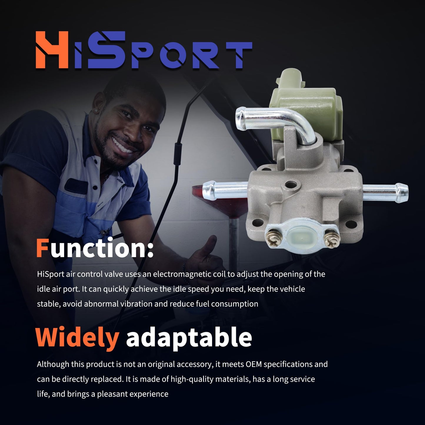 HiSport Idle Air Control Valve with Gasket 22270-62050 Compatible with Toyota Tundra 2000-2003,T100 1997-1998,Tacoma 1997-2004, 4Runner 1996-2000 3.4L V6 Only Fit Manual Transmission