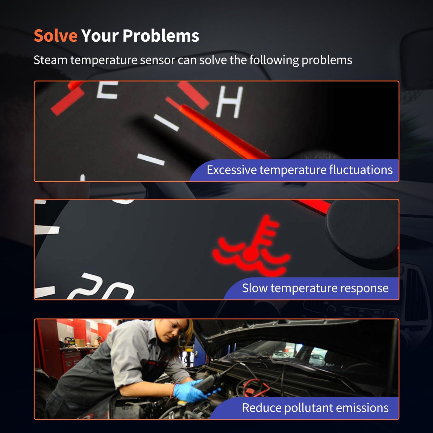 HiSport Engine Intake Manifold AC Evaporator/Interior Temperature Sensor 2 PIN Compatible with Mercedes-Benz C230, C240, C250, C280, C300, E250, E320, 2208300772 8K0820539 05103937AB 68040532AA