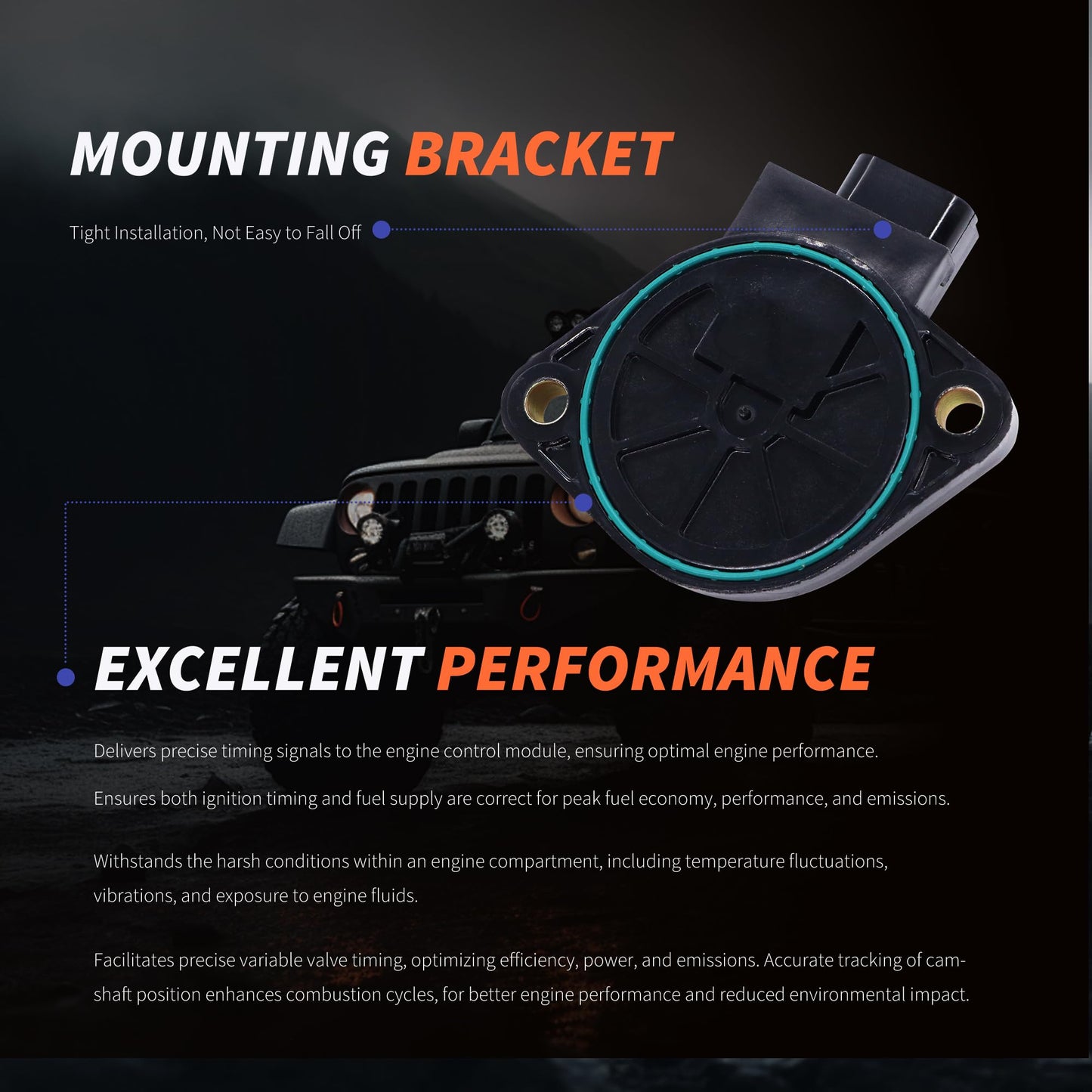 HiSport 4882251AB Camshaft Position Sensor - Compatible with Chrysler Cirrus PT Cruiser Sebring Stratus Voyager | Dodge Avenger Grand Caravan Neon Stratus | Mitsubishi Eclipse 1994-2010